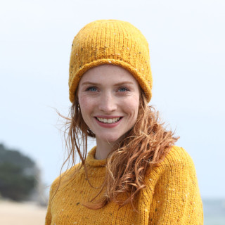 Aran Woollen Mills Ballina Yellow Beanie