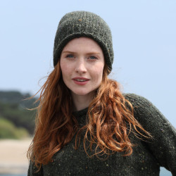 Aran Woollen Mills Ballina Green Beanie