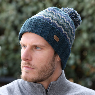 Bonnet Jordan Pompon Bleu Canard Kusan