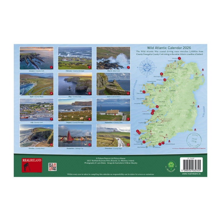 Calendrier a4 wild atlantic 2026