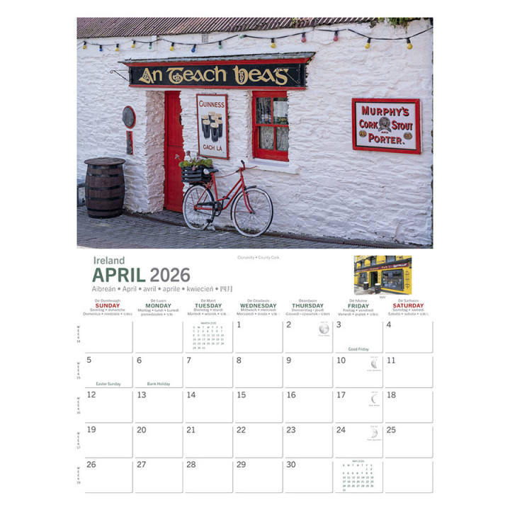 Calendrier 21x29.7cm irish pubs 2026