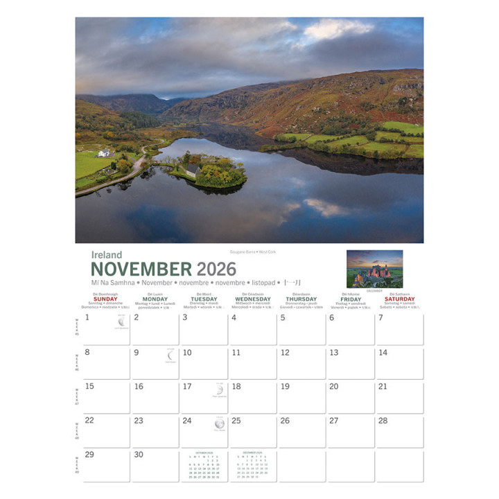 Calendrier a4 irish landscape 2026