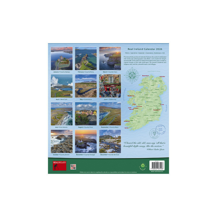 Calendrier 28x30cm real ireland 2026