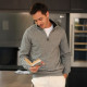 Pull Col 1/2 Zip 90/10 Gris Best Yarn