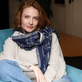 Out Of Ireland Jade Dark Blue Scarf