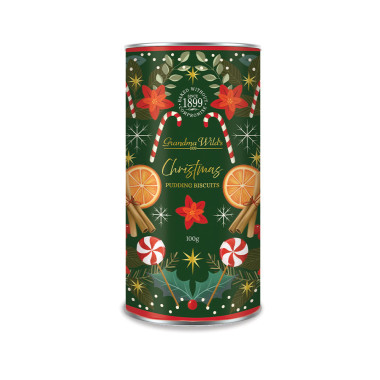 Biscuits Aromatisé Au Pudding de Noël 100g Grandma Wild's