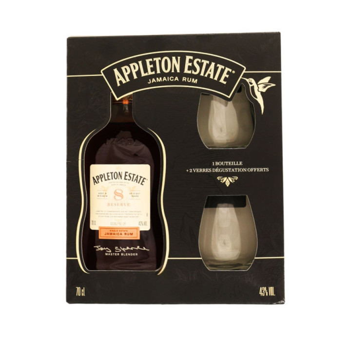 Appleton 8ans 70cl 43° + 2 Verres