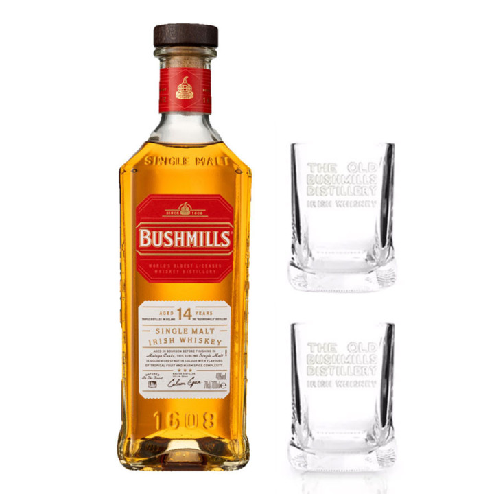 Bushmills 14 ans 70cl 40° + 2 Verres