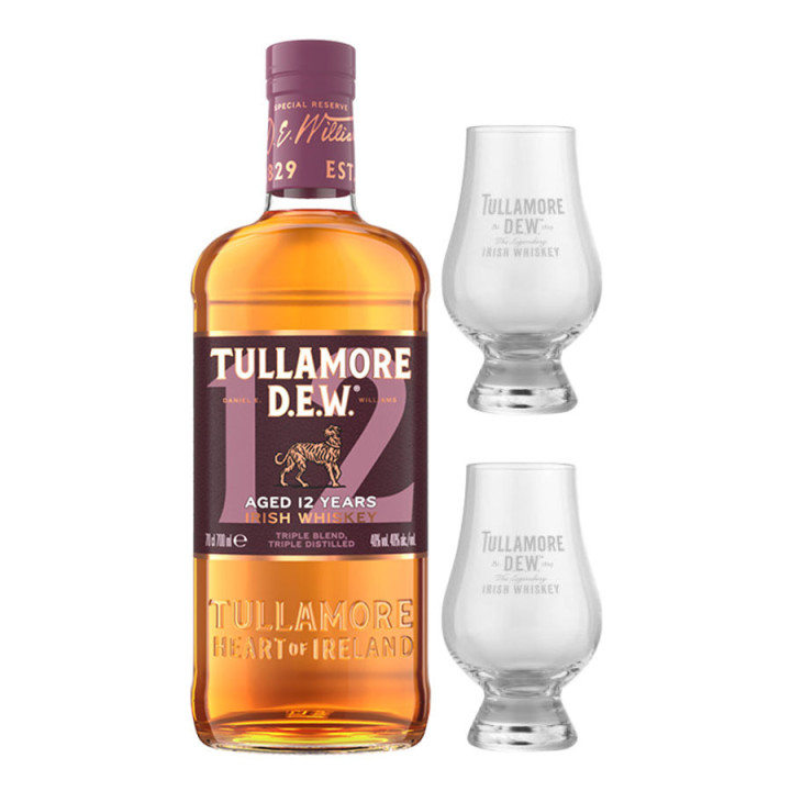 Pack Tullamore Dew Caribbean Rum Cask + 2 verres