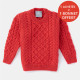 Aran Woollen Mills Child Supersoft Round Neck Red Sweater
