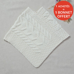 Poncho Enfant Ecru Aran Woollen Mills