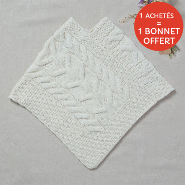 Poncho Enfant Ecru Aran Woollen Mills