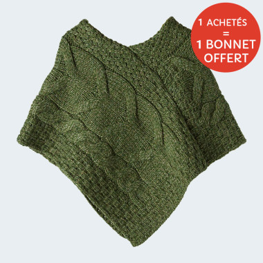 Aran Woollen Mills Children Green Poncho