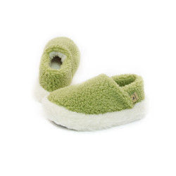 Chaussons siberian laine vert clair