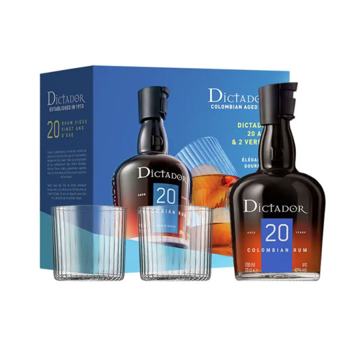 Dictador 20 + 2 Verres 70cl 40°