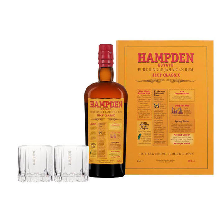 Rhum Hampden HCLF Classic Overproof 70cl 60° + 2 Glasses