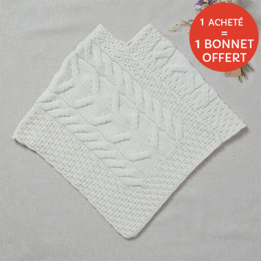 Poncho Enfant Ecru Aran Woollen Mills