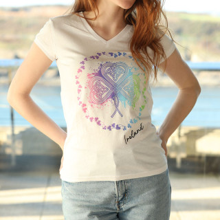 Pastel Shamrock White Celtic T-Shirt