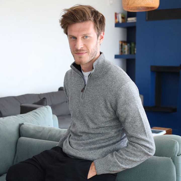 Pull Col Demi-Zip Gris Foncé Celtic Alliance