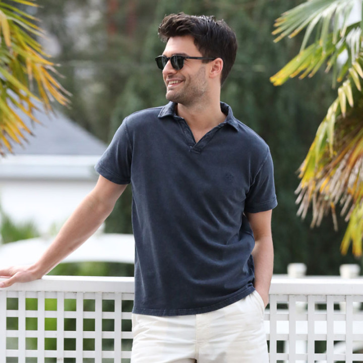 Out Of ireland Kian Navy Short Sleeve Polo Shirt