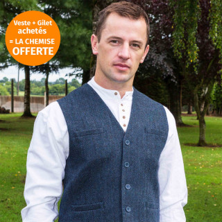 Emerald Isle Weaving Blue Wool Blend Waistcoat