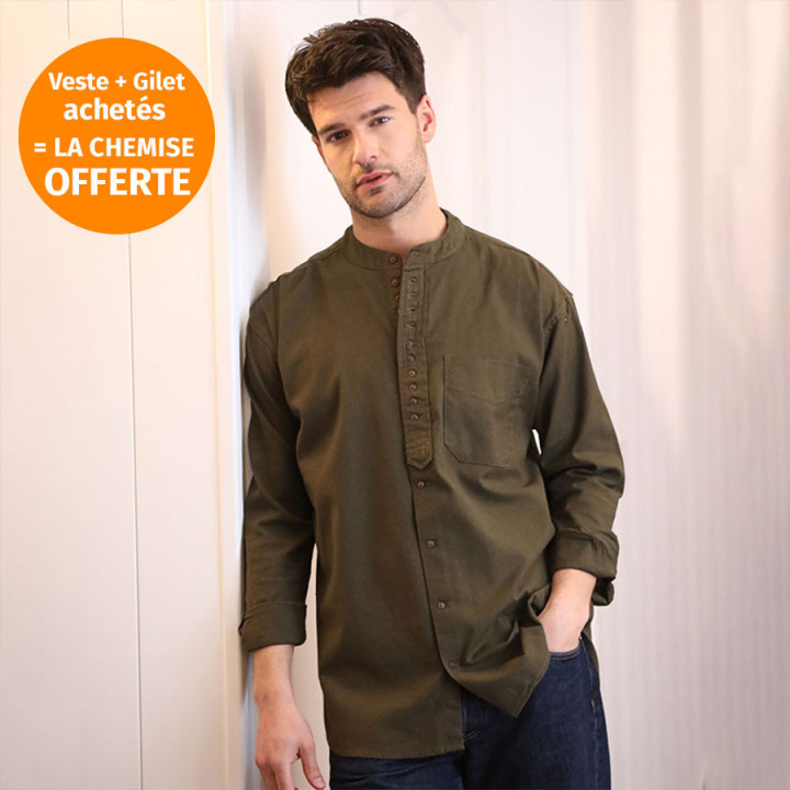 Chemise Army Green Col Officier Civilian