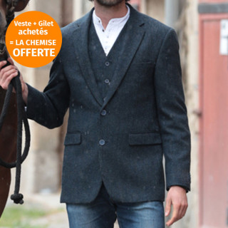 Emerald Isle Weaving Grey Wool Blend Jacket