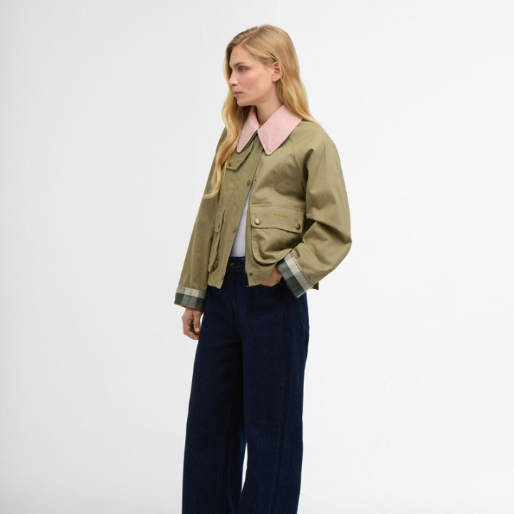 Veste Cropped Beadnell Olive Barbour