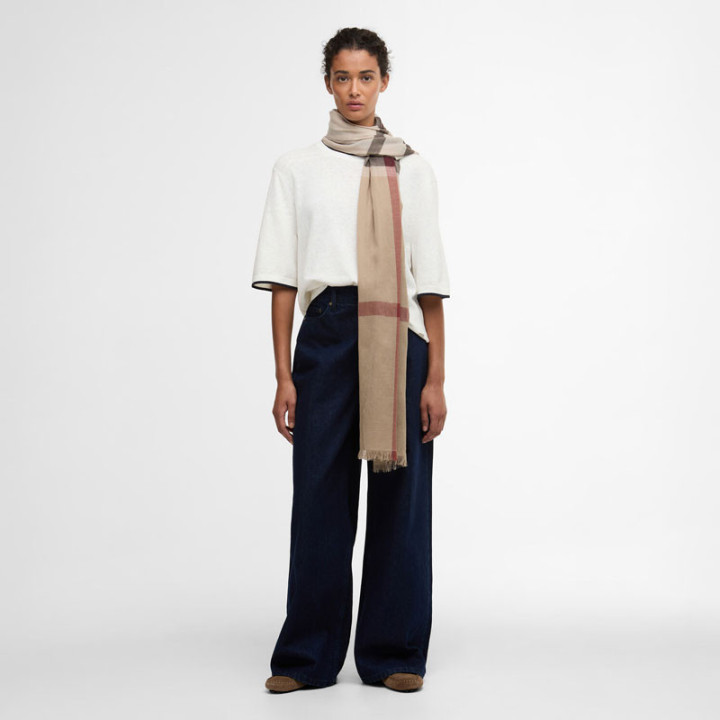 Etole Ester Stone Dress Tartan Barbour