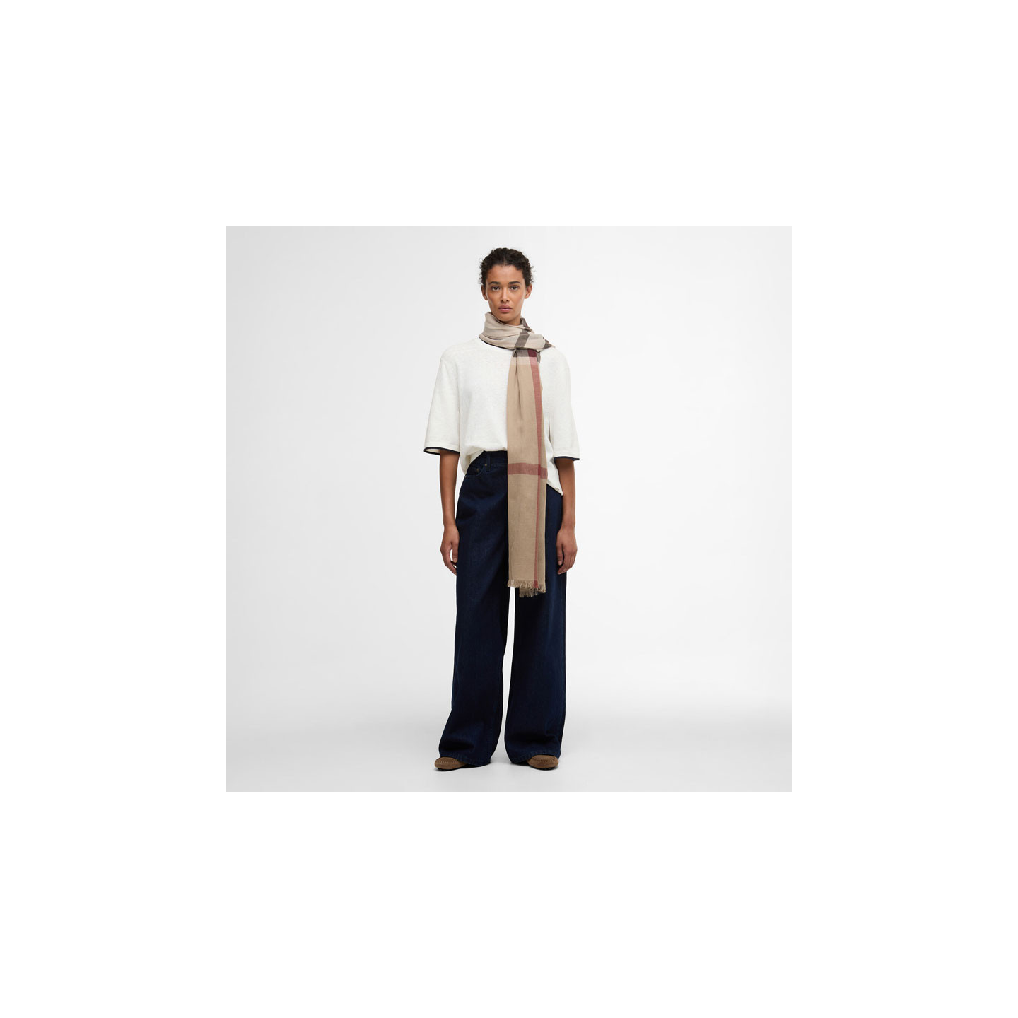 Etole Ester Stone Dress Tartan Barbour