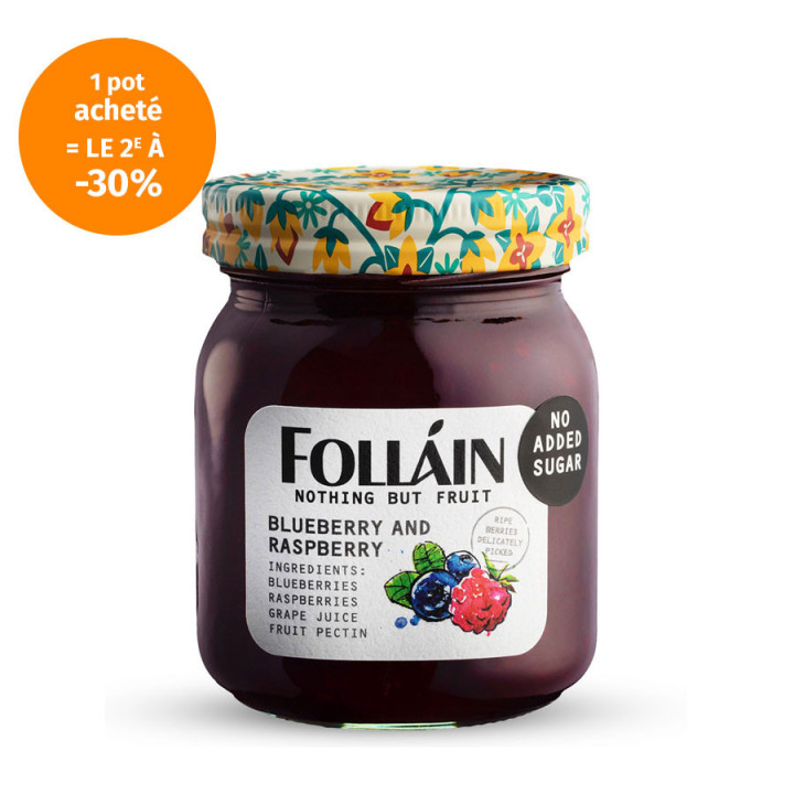 Tartinade Myrtilles et Framboises Folláin 340gr