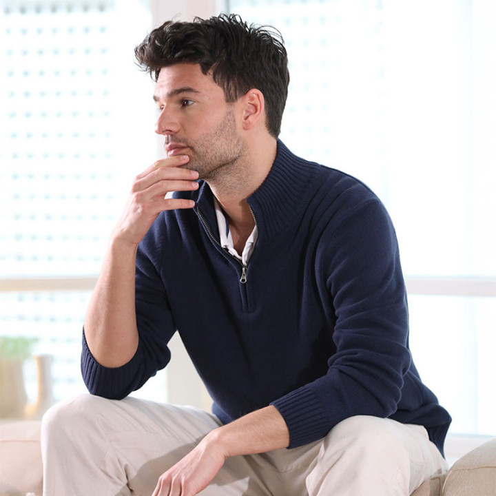 Out Of Ireland Navy Zip-Up Jumper