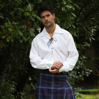 Traditional Jacobite Ghillie White Shirt