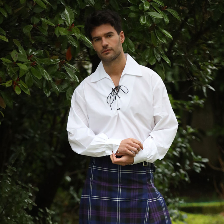 Traditional Jacobite Ghillie White Shirt