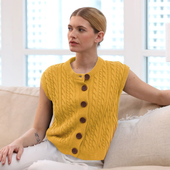 Out Of Ireland Amber Sleeveless Cardigan