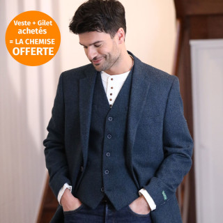 Emerald Isle Weaving Blue Wool Blend Jacket