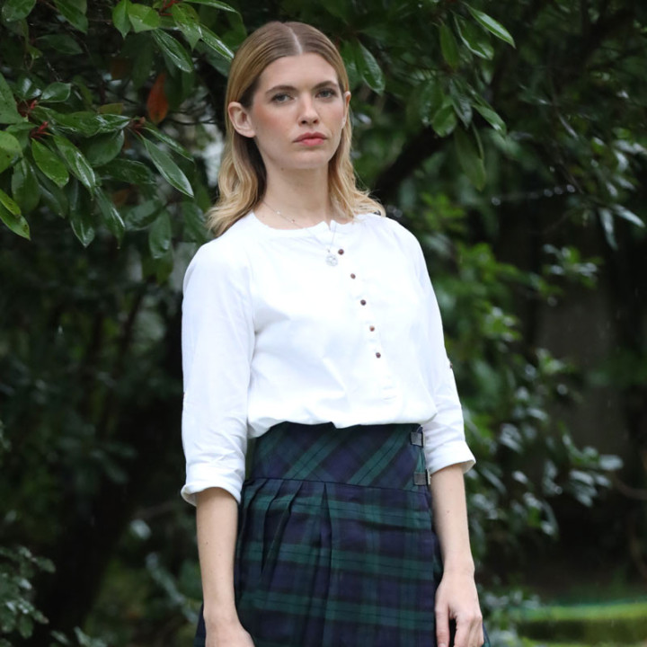 Civilian White Irish Shirt Officer's Collar Women