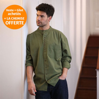 Civilian Irish Olive-Coloured Shirt Officer Collar