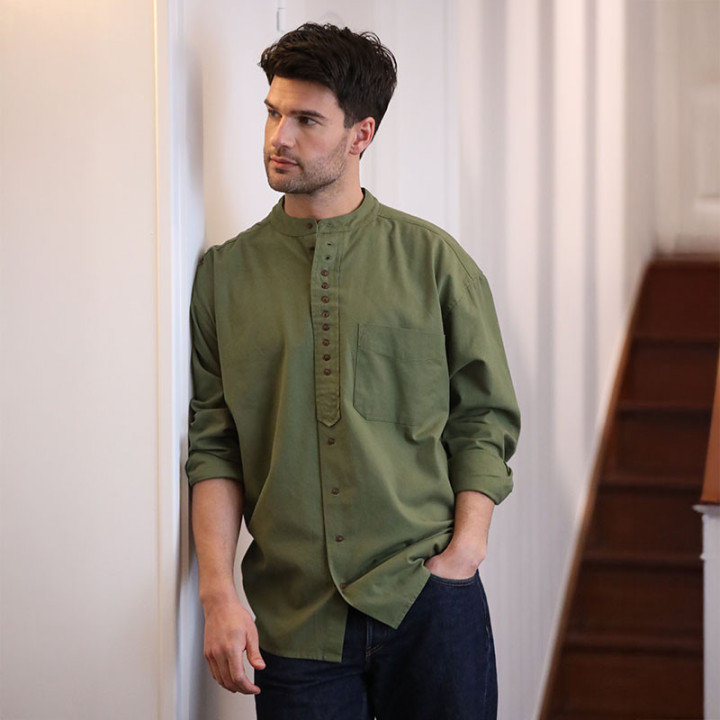 Chemise Irlandaise Olive Col Officier Civilian