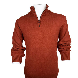 Pull Col Demi-Zip Brique Celtic Alliance