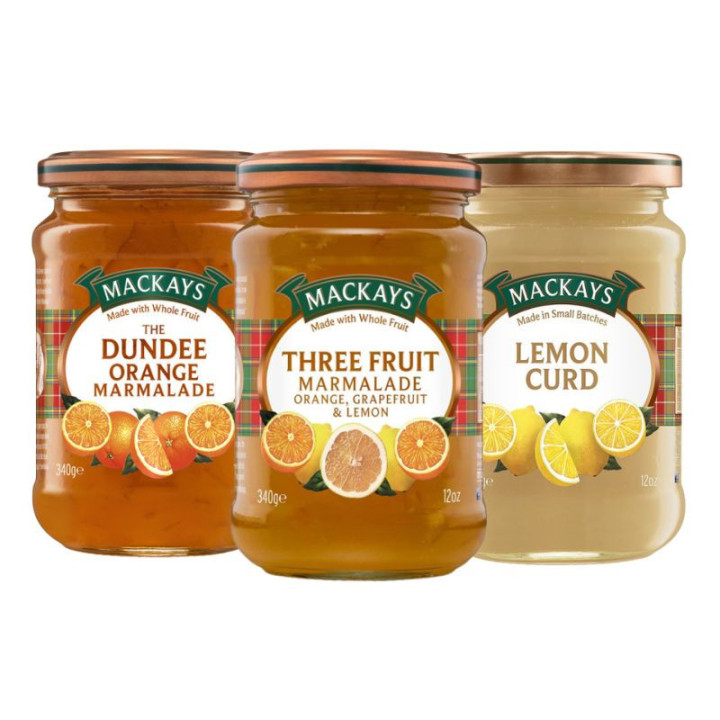 Assortment of 3 Mackays marmalades 3x340g