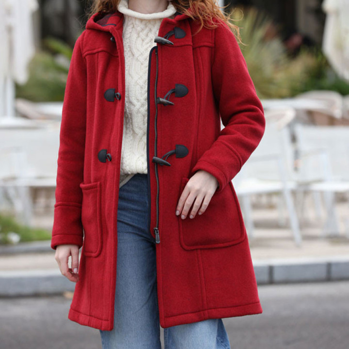 Duffle-Coat Fiona Zippé Cerise London Tradition
