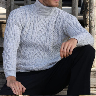 Aran Woollen Mills Grey Turtleneck Sweater