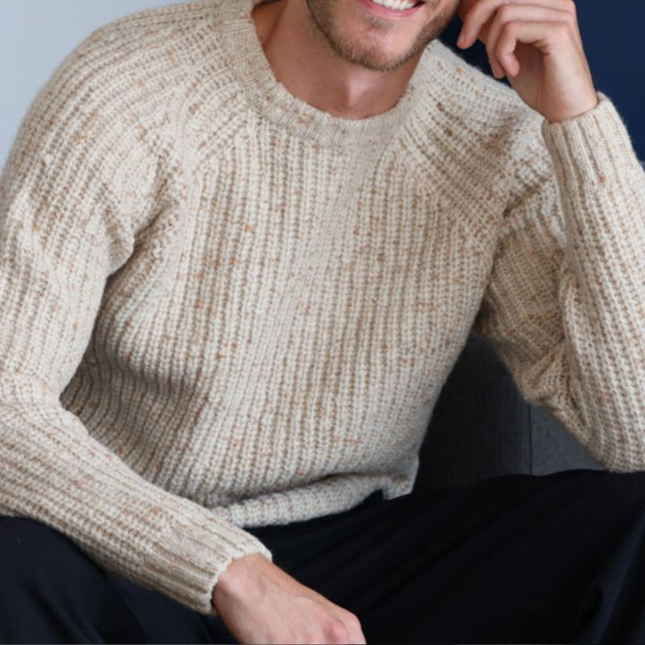 Pull Trim Ecru Aran Woollen Mils