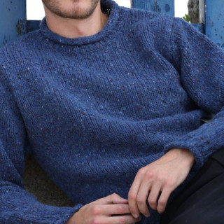 Aran Woollen Mills Blue Donegal Sweater