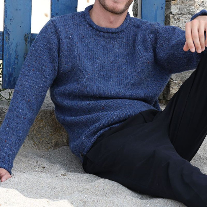 Aran Woollen Mills Blue Donegal Sweater