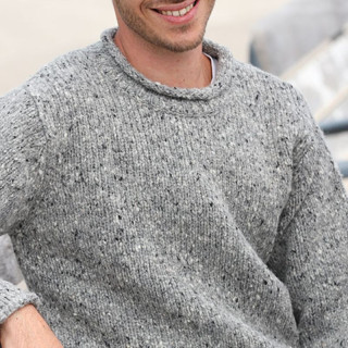Pull Donegal Gris Chiné Aran Woollen Mills