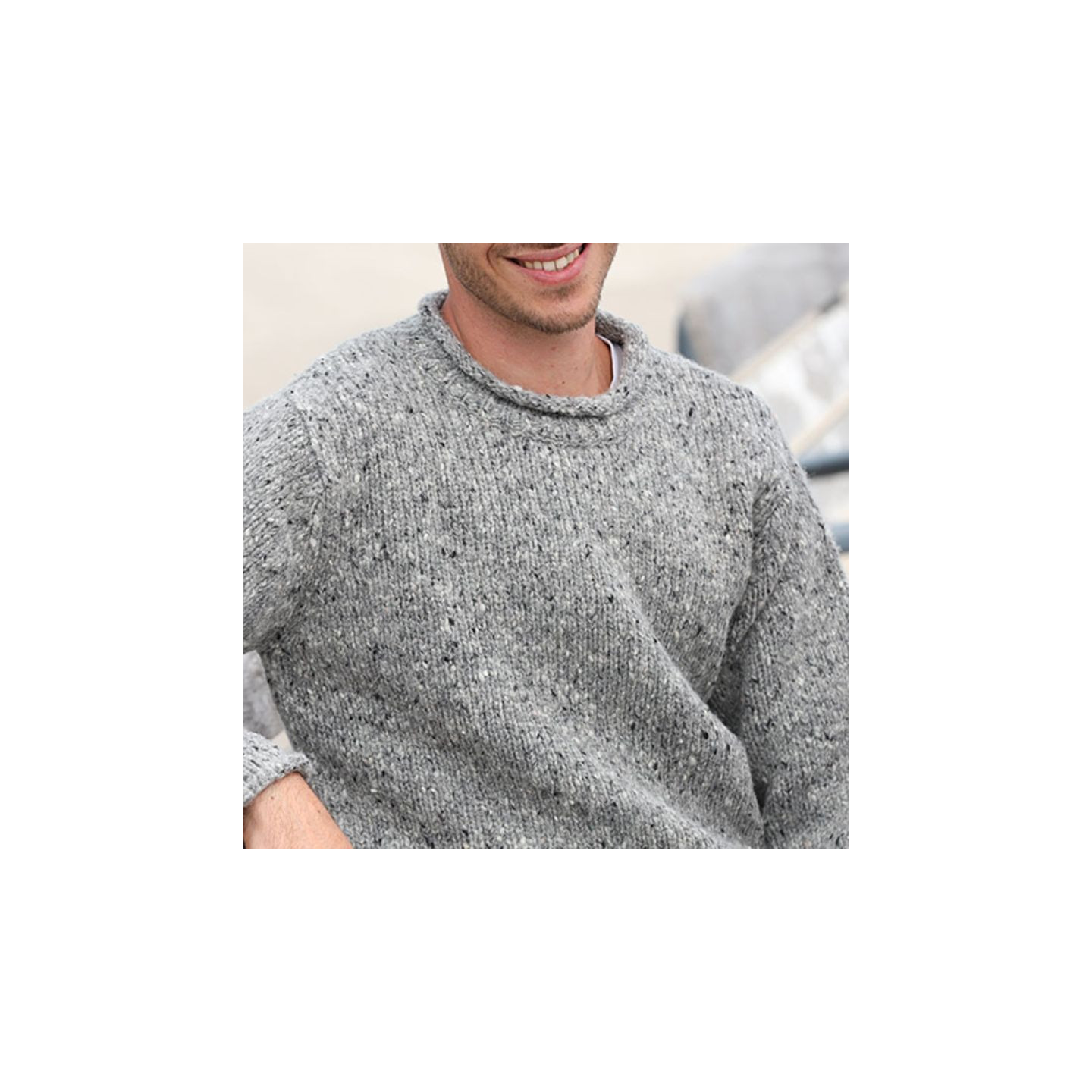 Pull Donegal Gris Chiné Aran Woollen Mills