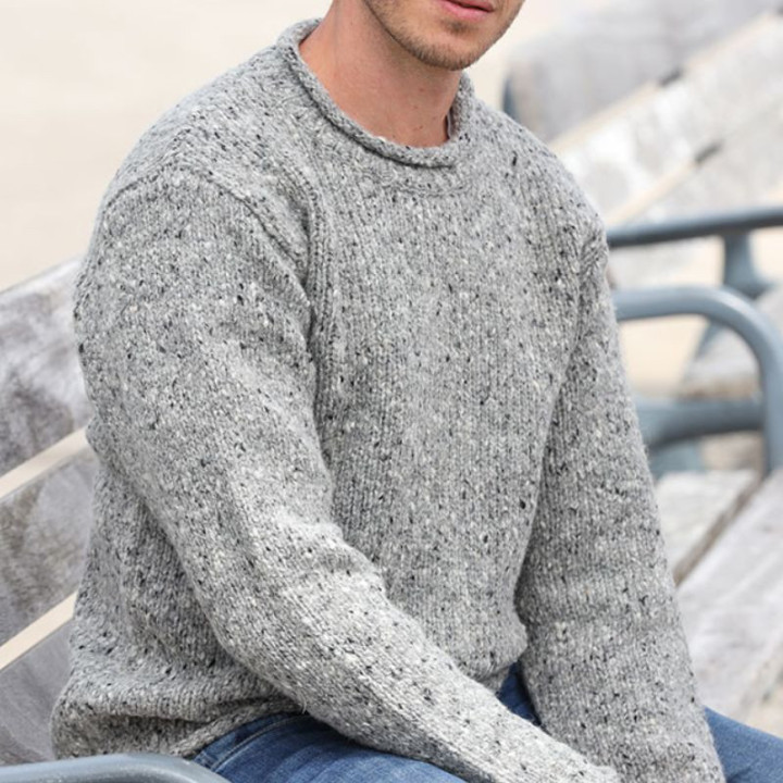 Aran Woollen Mills Heather Grey Donegal Sweater