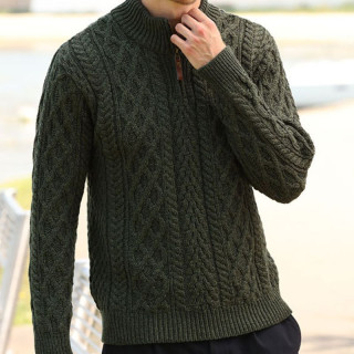 Pull Col Demi Zip Vert Inis Crafts